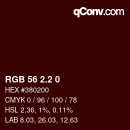 Color code: RGB 56 2.2 0 | qconv.com