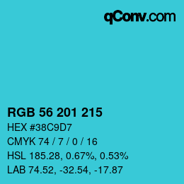 Color code: RGB 56 201 215 | qconv.com