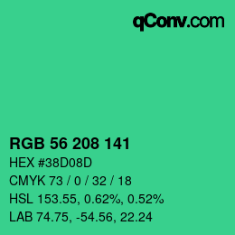 Color code: RGB 56 208 141 | qconv.com