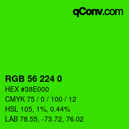 Color code: RGB 56 224 0 | qconv.com