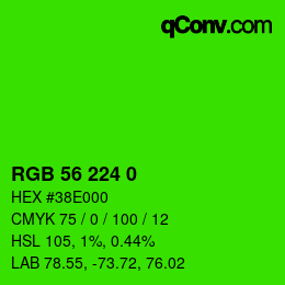 颜色代码: RGB 56 224 0 | qconv.com