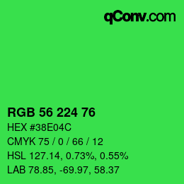 Color code: RGB 56 224 76 | qconv.com