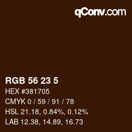 Color code: RGB 56 23 5 | qconv.com