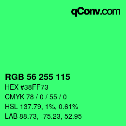 Código de color: RGB 56 255 115 | qconv.com