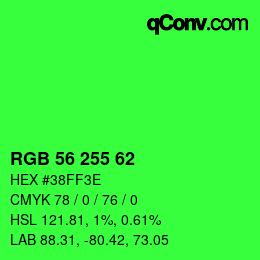 Código de color: RGB 56 255 62 | qconv.com