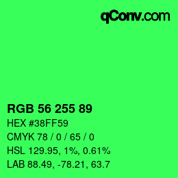 Código de color: RGB 56 255 89 | qconv.com