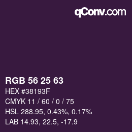 Color code: RGB 56 25 63 | qconv.com