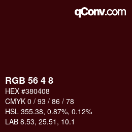 カラーコード: RGB 56 4 8 | qconv.com