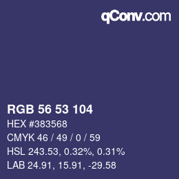 Color code: RGB 56 53 104 | qconv.com