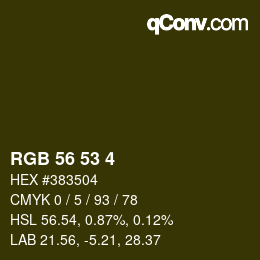 Color code: RGB 56 53 4 | qconv.com