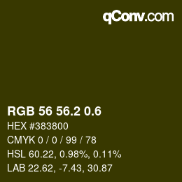カラーコード: RGB 56 56.2 0.6 | qconv.com