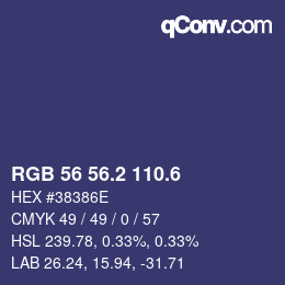 カラーコード: RGB 56 56.2 110.6 | qconv.com