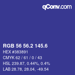 カラーコード: RGB 56 56.2 145.6 | qconv.com