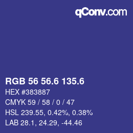 カラーコード: RGB 56 56.6 135.6 | qconv.com