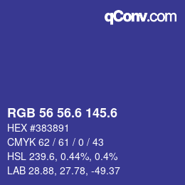 カラーコード: RGB 56 56.6 145.6 | qconv.com