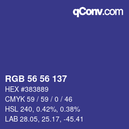 カラーコード: RGB 56 56 137 | qconv.com