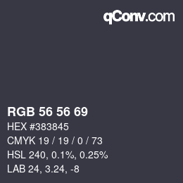 Código de color: RGB 56 56 69 | qconv.com