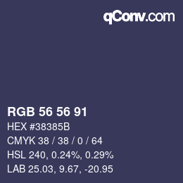 Code couleur: RGB 56 56 91 | qconv.com