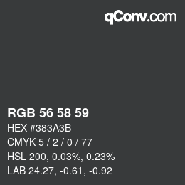 カラーコード: RGB 56 58 59 | qconv.com