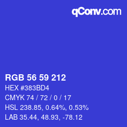 Color code: RGB 56 59 212 | qconv.com