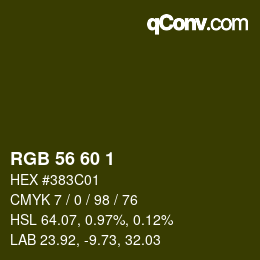 颜色代码: RGB 56 60 1 | qconv.com