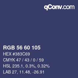 カラーコード: RGB 56 60 105 | qconv.com