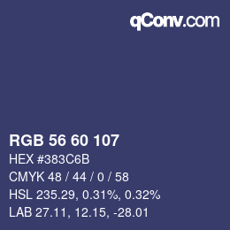 Color code: RGB 56 60 107 | qconv.com