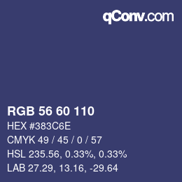 Código de color: RGB 56 60 110 | qconv.com