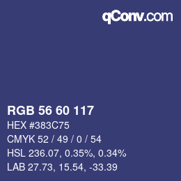 Farbcode: RGB 56 60 117 | qconv.com