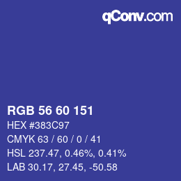 カラーコード: RGB 56 60 151 | qconv.com