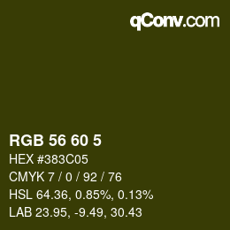 カラーコード: RGB 56 60 5 | qconv.com