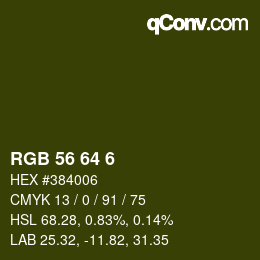 カラーコード: RGB 56 64 6 | qconv.com