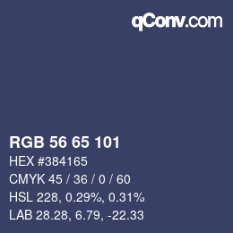 カラーコード: RGB 56 65 101 | qconv.com