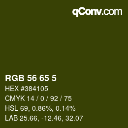 カラーコード: RGB 56 65 5 | qconv.com