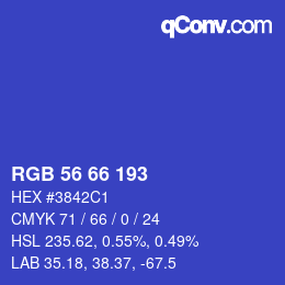 Color code: RGB 56 66 193 | qconv.com