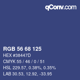 Color code: RGB 56 68 125 | qconv.com