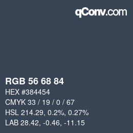 Color code: RGB 56 68 84 | qconv.com