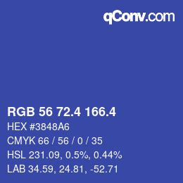 カラーコード: RGB 56 72.4 166.4 | qconv.com