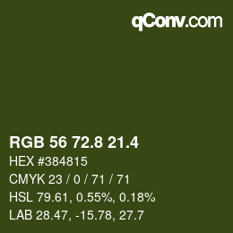 カラーコード: RGB 56 72.8 21.4 | qconv.com