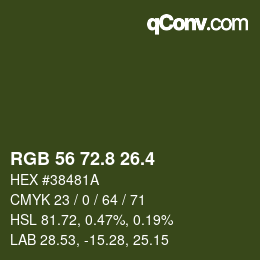 カラーコード: RGB 56 72.8 26.4 | qconv.com