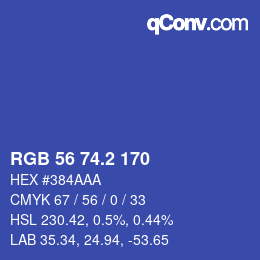 カラーコード: RGB 56 74.2 170 | qconv.com