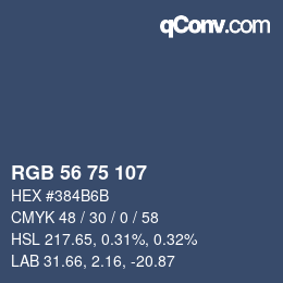 Color code: RGB 56 75 107 | qconv.com