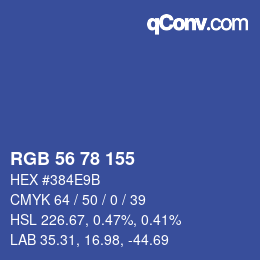 Color code: RGB 56 78 155 | qconv.com