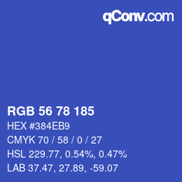 颜色代码: RGB 56 78 185 | qconv.com