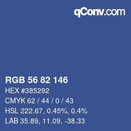 カラーコード: RGB 56 82 146 | qconv.com
