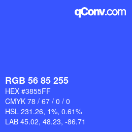 カラーコード: RGB 56 85 255 | qconv.com