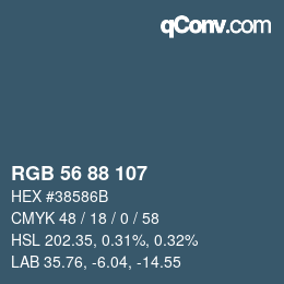 Color code: RGB 56 88 107 | qconv.com