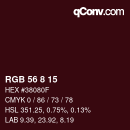 Color code: RGB 56 8 15 | qconv.com