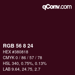 カラーコード: RGB 56 8 24 | qconv.com