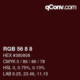 Color code: RGB 56 8 8 | qconv.com